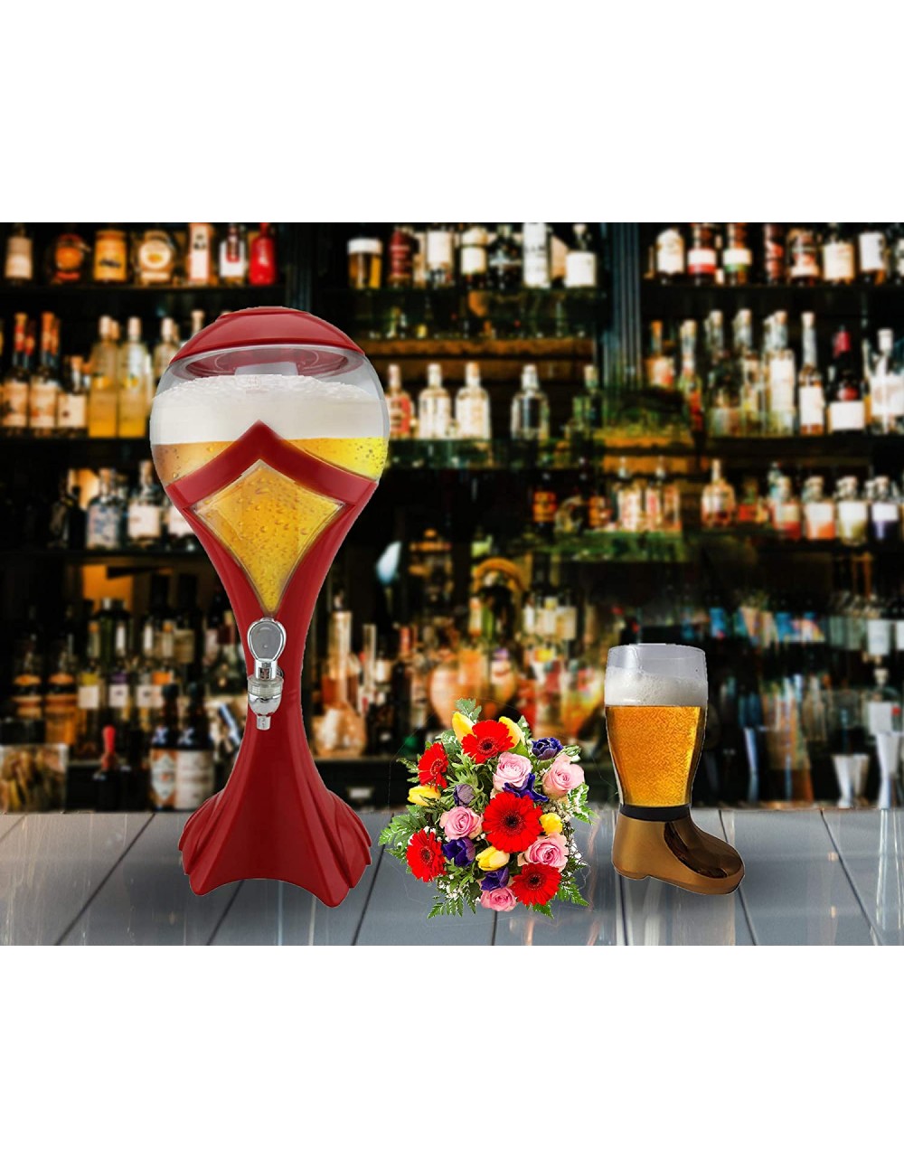 BARRAID Amazing World Cup Beer Tower/Dispenser/Decanter with Sparkling